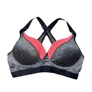 Secret Possessions Sports Bra 38C Black Gray Pink Mesh Support Activewear